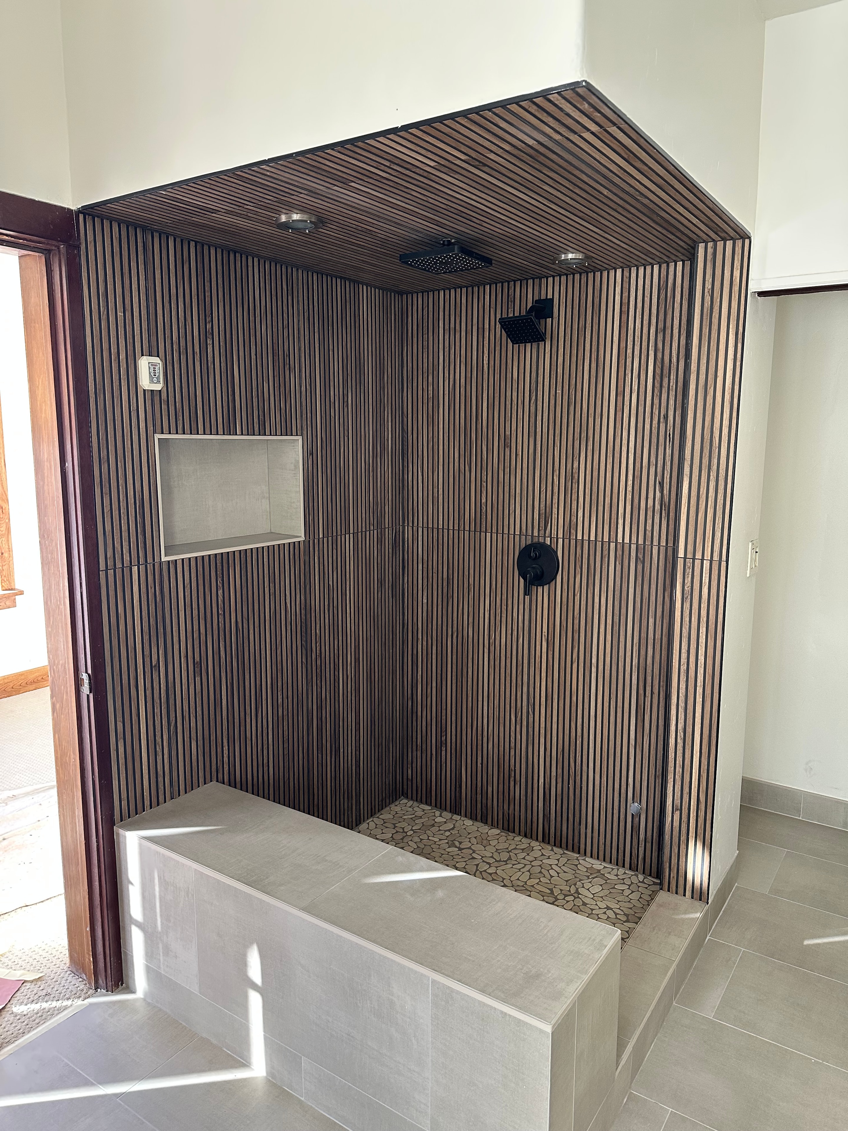 Wood-Look Tile Shower